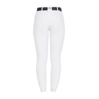 Dames rijbroek Equestro full grip hoge taille gevoerd met fleece Wit