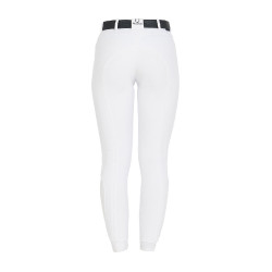 Dames rijbroek Equestro full grip hoge taille gevoerd met fleece Wit