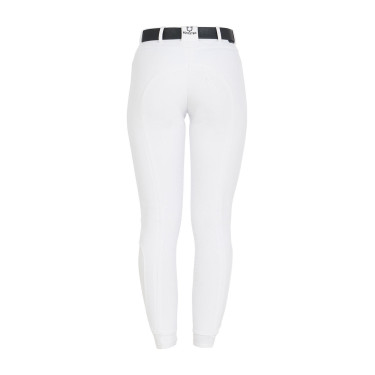 Dames rijbroek Equestro full grip hoge taille gevoerd met fleece Wit