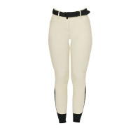 Pantalon d’équitation femme Equestro grip genoux taille haute Blanc antique Beige Pantalon d’équitation femme Equestro grip genoux taille haute Blanc antique Beige