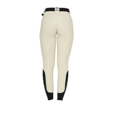 Dames rijbroek Equestro met kniestGrip hoge taille Antiek wit Beige