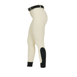 Dames rijbroek Equestro met kniestGrip hoge taille Antiek wit Beige