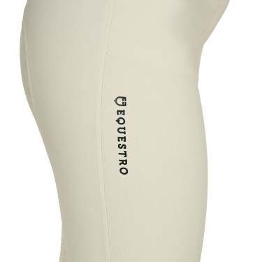 Dames rijbroek Equestro met kniestGrip hoge taille Antiek wit Beige