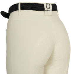 Dames rijbroek Equestro met kniestGrip hoge taille Antiek wit Beige