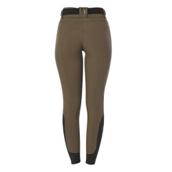 Dames rijbroek Equestro met kniestGrip hoge taille Walnoot Bruin
