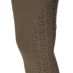 Dames rijbroek Equestro met kniestGrip hoge taille Walnoot Bruin