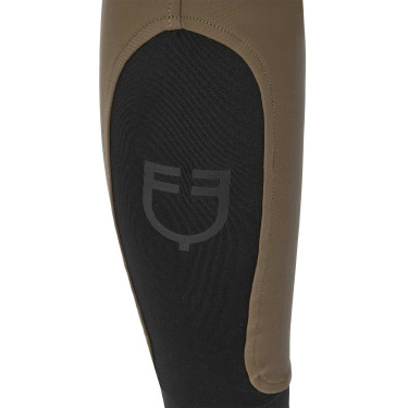 Pantalon d’équitation femme Equestro grip genoux taille haute Walnut Marron