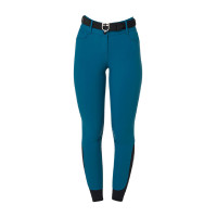 Dames rijbroek Equestro met kniestGrip hoge taille Koraalblauw Dames rijbroek Equestro met kniestGrip hoge taille Koraalblauw