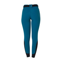 Pantalon d’équitation femme Equestro grip genoux taille haute Coral bleu