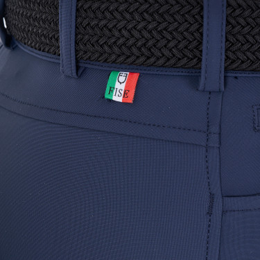 Damesrijbroek Equestro x FISE met kniegreep Marineblazer Marineblauw