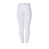 Pantalon d’équitation femme Equestro x FISE grip genoux Blanc