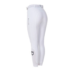 Pantalon d’équitation femme Equestro x FISE grip genoux Blanc