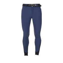 Pantalon d’équitation homme Equestro x FISE grip genoux Marine blazer Bleu marine