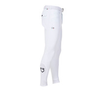 Pantalon d’équitation homme Equestro x FISE grip genoux Blanc