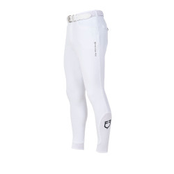Pantalon d’équitation homme Equestro x FISE grip genoux Blanc
