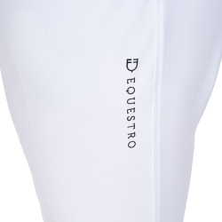 Pantalon d’équitation homme Equestro x FISE grip genoux Blanc