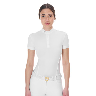Polo body de concours Equestro femme manches courtes Blanc Polo body de concours Equestro femme manches courtes Blanc