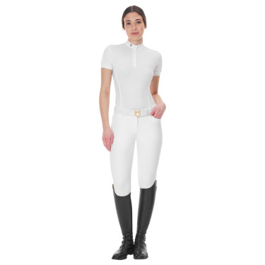 Polo body de concours Equestro femme manches courtes Blanc Polo body de concours Equestro femme manches courtes Blanc
