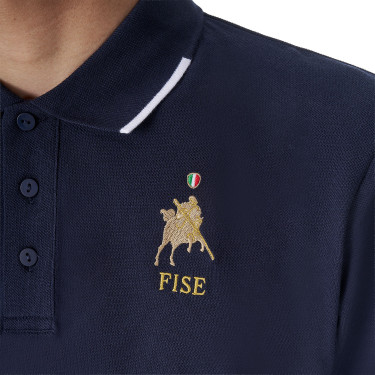 Polo d’entraînement homme Equestro x FISE trois boutons manches courtes Marine blazer Bleu marine Polo d’entraînement homme Equestro x FISE trois boutons manches courtes Marine blazer Bleu marine