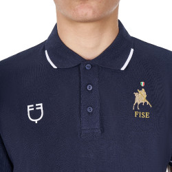 Polo d’entraînement homme Equestro x FISE trois boutons manches courtes Marine blazer Bleu marine Polo d’entraînement homme Equestro x FISE trois boutons manches courtes Marine blazer Bleu marine