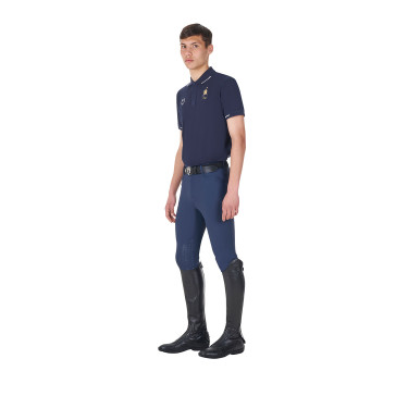 Polo d’entraînement homme Equestro x FISE trois boutons manches courtes Marine blazer Bleu marine Polo d’entraînement homme Equestro x FISE trois boutons manches courtes Marine blazer Bleu marine