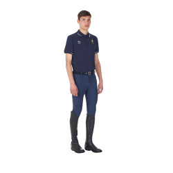 Polo d’entraînement homme Equestro x FISE trois boutons manches courtes Marine blazer Bleu marine Polo d’entraînement homme Equestro x FISE trois boutons manches courtes Marine blazer Bleu marine