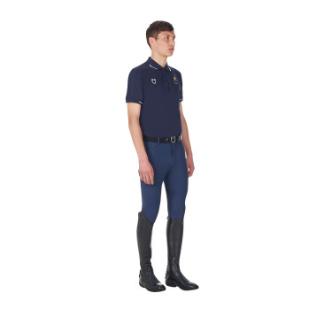 Polo d’entraînement homme Equestro x FISE trois boutons manches courtes Marine blazer Bleu marine Polo d’entraînement homme Equestro x FISE trois boutons manches courtes Marine blazer Bleu marine