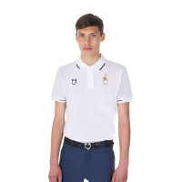 Polo d’entraînement homme Equestro x FISE trois boutons manches courtes Blanc Polo d’entraînement homme Equestro x FISE trois boutons manches courtes Blanc