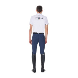 Polo d’entraînement homme Equestro x FISE trois boutons manches courtes Blanc Polo d’entraînement homme Equestro x FISE trois boutons manches courtes Blanc