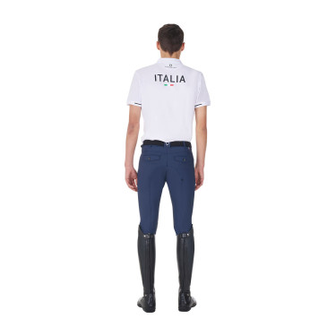 Polo d’entraînement homme Equestro x FISE trois boutons manches courtes Blanc Polo d’entraînement homme Equestro x FISE trois boutons manches courtes Blanc