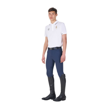 Polo d’entraînement homme Equestro x FISE trois boutons manches courtes Blanc Polo d’entraînement homme Equestro x FISE trois boutons manches courtes Blanc