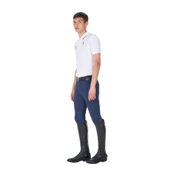 Polo d’entraînement homme Equestro x FISE trois boutons manches courtes Blanc Polo d’entraînement homme Equestro x FISE trois boutons manches courtes Blanc