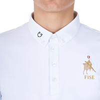 Polo de concours homme Equestro x FISE manches courtes Blanc