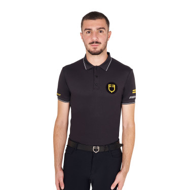 Polo homme Equestro Scuderia manches courtes Noir
