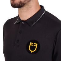 Herenpoloshirt Equestro Scuderia met korte mouwen Zwart