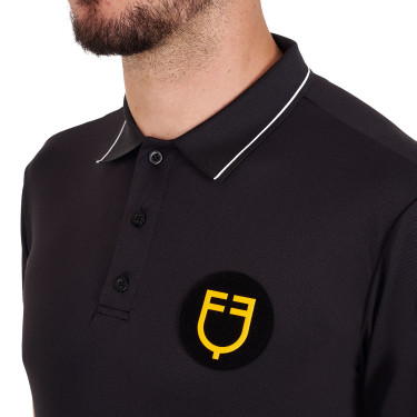 Polo homme Equestro Scuderia manches courtes Noir