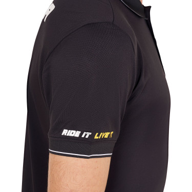 Polo homme Equestro Scuderia manches courtes Noir