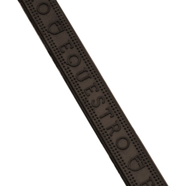 Equestro rubberen teugels met reliëf grip en zilverkleurige afwerkingen Donkerbruin Equestro rubberen teugels met reliëf grip en zilverkleurige afwerkingen Donkerbruin