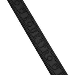 Equestro teugels van leer en rubber paarse fitting Zwart