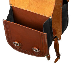 Sacoche Pool's Bisaccia Handtooled Huile foncé Marron Sacoche Pool's Bisaccia Handtooled Huile foncé Marron