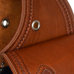 Zadeltas Pool’s Bisaccia Handtooled Donkere olie Bruin