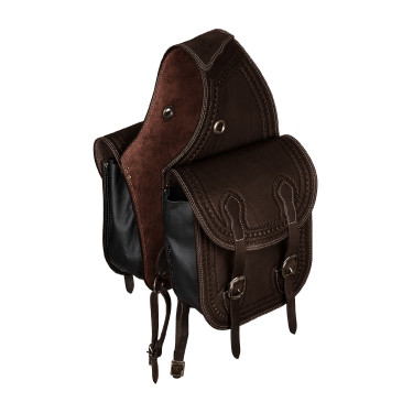 Zadeltas Pool’s Bisaccia Handtooled Donkerbruin