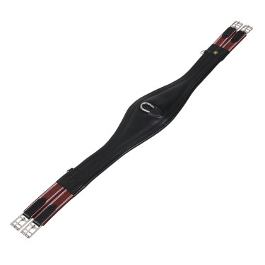 Equestro leren springsingel met elastieken Zwart