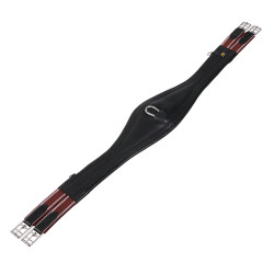 Sangle de saut en cuir Equestro avec élastiques Noir