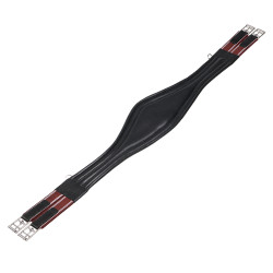 Equestro leren springsingel met elastieken Zwart