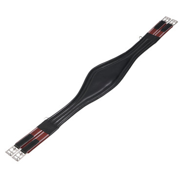 Equestro leren springsingel met elastieken Zwart