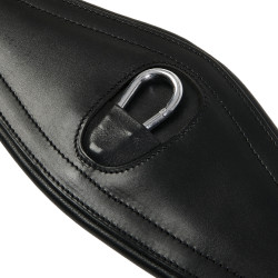 Sangle de saut en cuir Equestro avec élastiques Noir