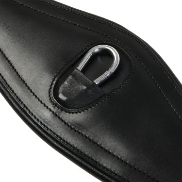 Sangle de saut en cuir Equestro avec élastiques Noir