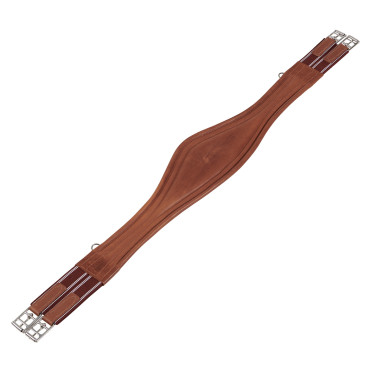 Equestro leren springsingel met elastieken Cognac Bruin