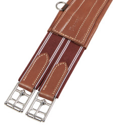 Equestro leren springsingel met elastieken Cognac Bruin